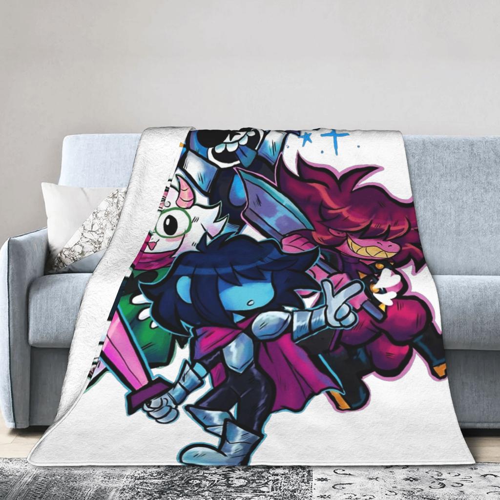 Deltarune Warme Weiche Decke Spiel Kinder Plüsch Überwurfdecke Grafisch Wohnzimmer Flanell Tagesdecke Sofa Bettbezug