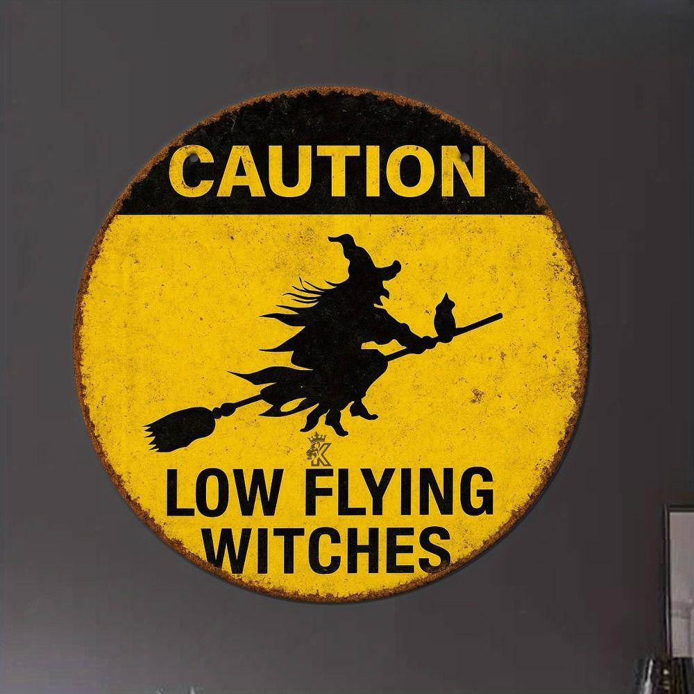 

Vintage Round Halloween Sign Colorful Rustic Decor 20cm