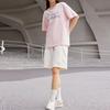Li Ning Sports Fashion Collection T Shirts Women's Pink Crew Neck Moderate Straight Fit AHST564-3