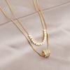 Double Layered Stacked Zircon Small Waist Necklace For Women Luxury Light Premium Sweater Chain