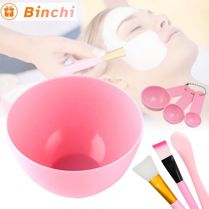 Set da 7 pezzi Pennello Viso Ciotola per Maschera Cucchiaio Pennello per Maschera Bastoncino Strumenti di Bellezza Fai da Te Mescolanza Prodotti per la Cura della Pelle Trucco Donna Pennello in Silicone