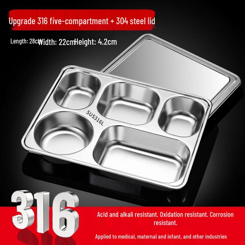 316 Stainless Steel Partitioned Lunch Box
