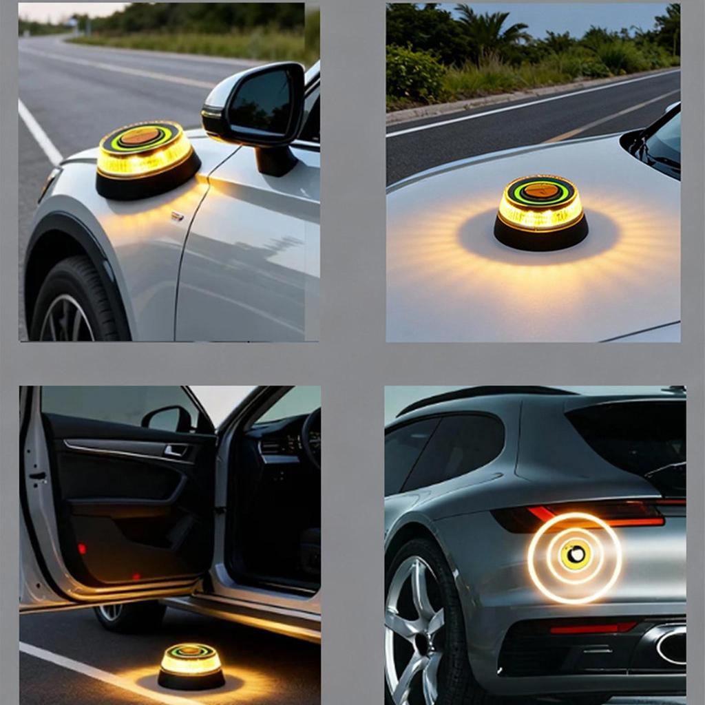 Car Emergency Beacon Light High Brightness Roof Warning Light Magnetic Adsorption Strobe Flashing Lamp Night Safety Signal Lamp