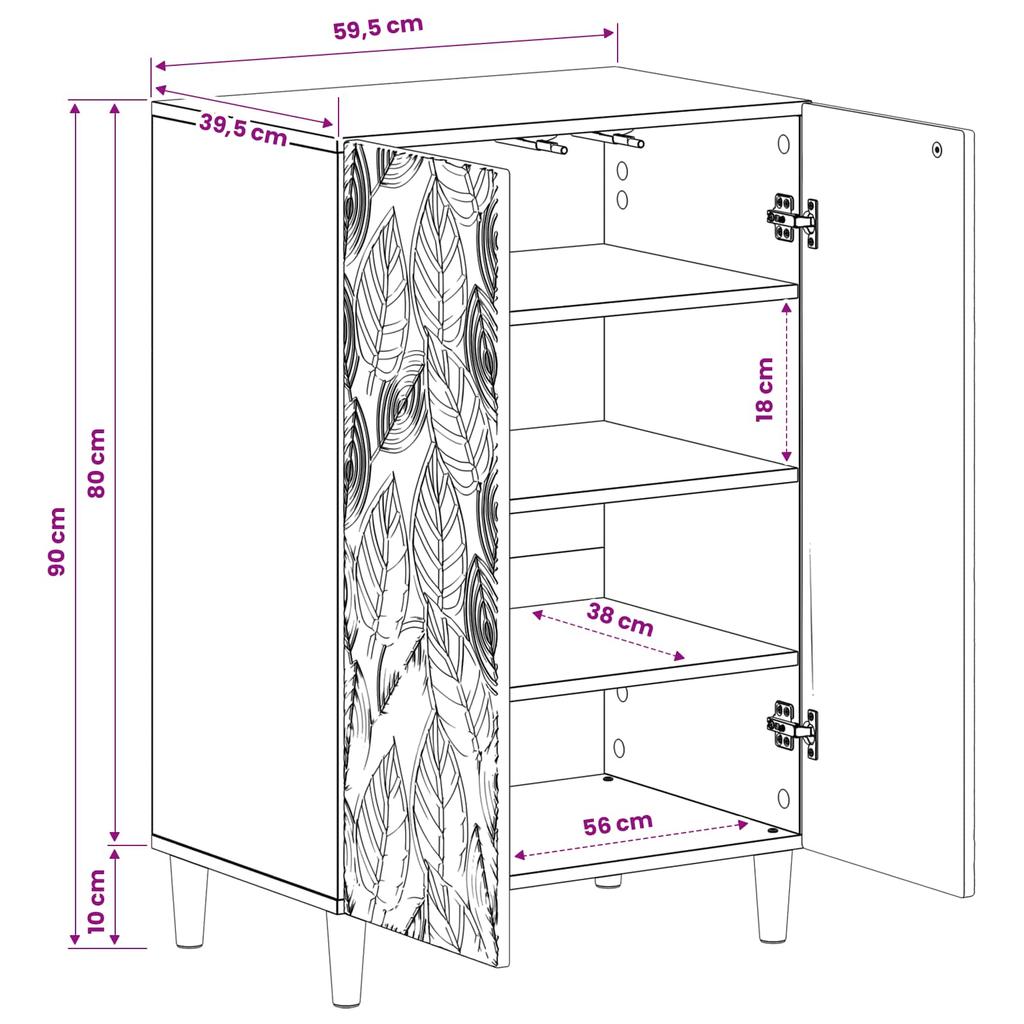 Shoe Cabinet DELFT 59.5 x 39.5 x 90 cm Engineered Wood Concrete Grey