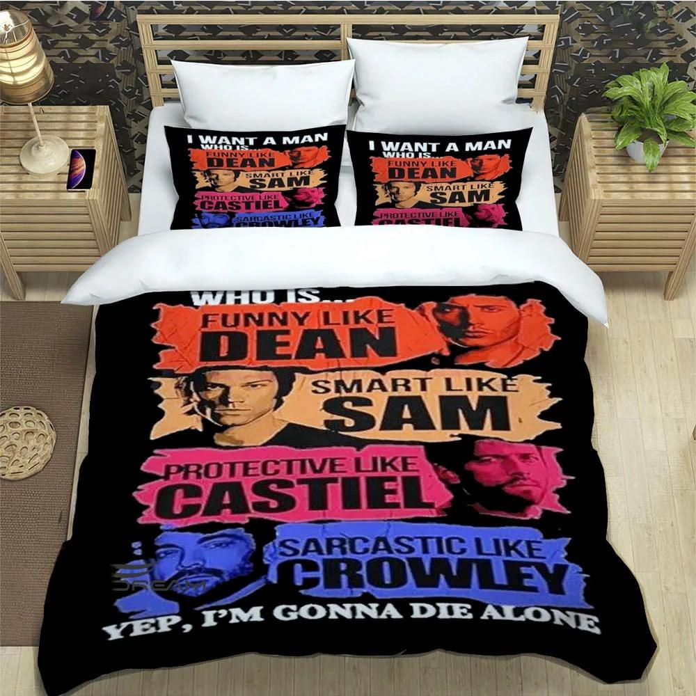 New Tv Series Supernatural Bedding Set Single Twin Full Queen King Size Bed Set Adult Kid Bedroom Duvet Cover Set Home Textiles