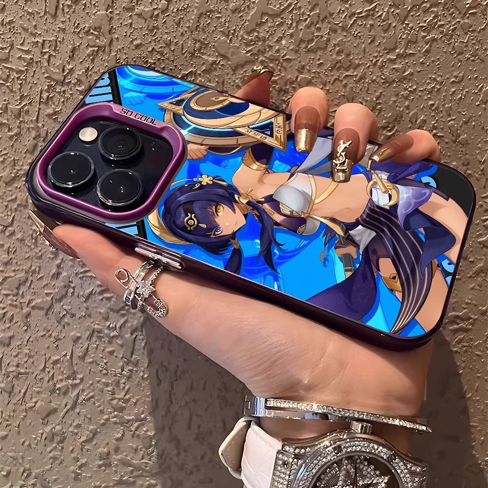 Candace Genshin Impact Phone Case For IPhone 17 16 15 14 13 12 11 Plus Pro Max Multicolor Aurora Laser Shockproof Funda Cover