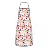 Colorful Kitchen Tools Pattern Aprons Chef Cooking Tablier Sleeveless Bib Kitchen Cleaning Pinafore for Women Men Gardening