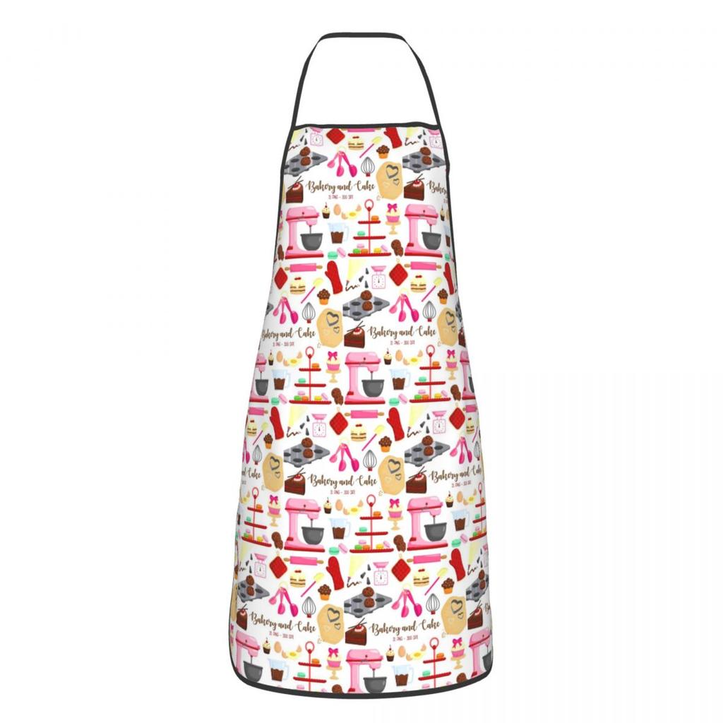 Colorful Kitchen Tools Pattern Aprons Chef Cooking Tablier Sleeveless Bib Kitchen Cleaning Pinafore for Women Men Gardening