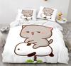 Peach Cat Bedding Quilt Cover Set 3Pcs Bedding Set Goma Cute Cats Duvet Cover Infantil Bedclothes Single Double Queen King Size