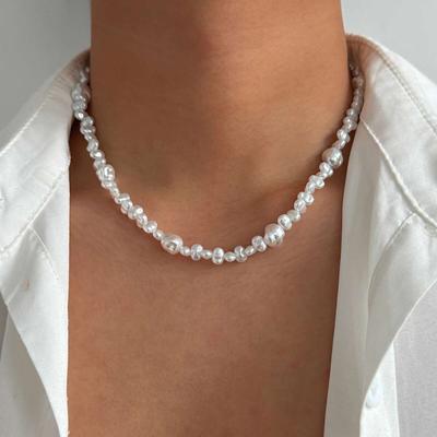 PuRui Fashion Semi Baroque Imitation Zircon Choker Necklace Men Temperament Luxury Clavicle Chain Couple Zircon 2025 New Gift