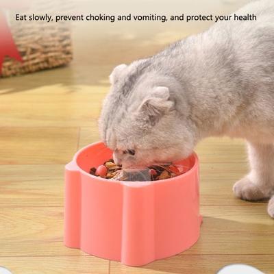 New Anti-choking and High-neck Protection Cat Bowl Slow-food Bowl Cat Dog Feeder Anti-overturn Cat Slow-food Bowl Pet Supplies