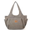 Vintage Women's Bag Large Capacity Canvas Tote Bag Solid Color Portable Shoulder Bag