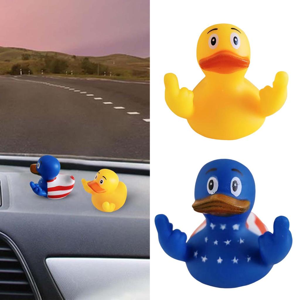 Middle Finger Duck Car Decoration Funny Novelty Ornament For Dashboard Prank Gift Cute Duck Figure