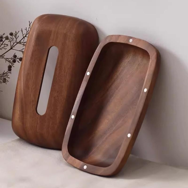 Walnut Wood Tissue Box Solid Wood Tissue Drawer Home Desktop Storage Container Napkin Holder Paper Towel Holder Home Decoraction