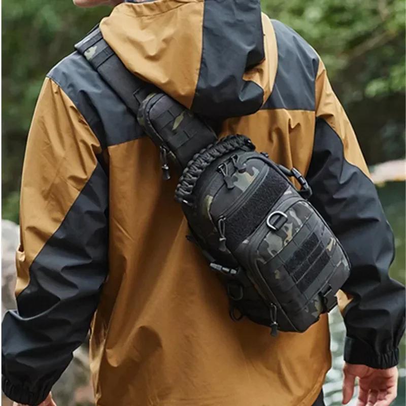 Men'S Fishing Chest Bag Tactical Sports Shoulder Outdoor Fanny Pack Camping Hiking Climbing Cycling Molle System Sling Bags Edc