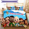 3pcs Custom Name CoComelon - Dance Party Bedding Set Duvet Cover Closure Includes 1 Duvet Cover & 2 Pillowcases for All Seasons Bedroom Decor