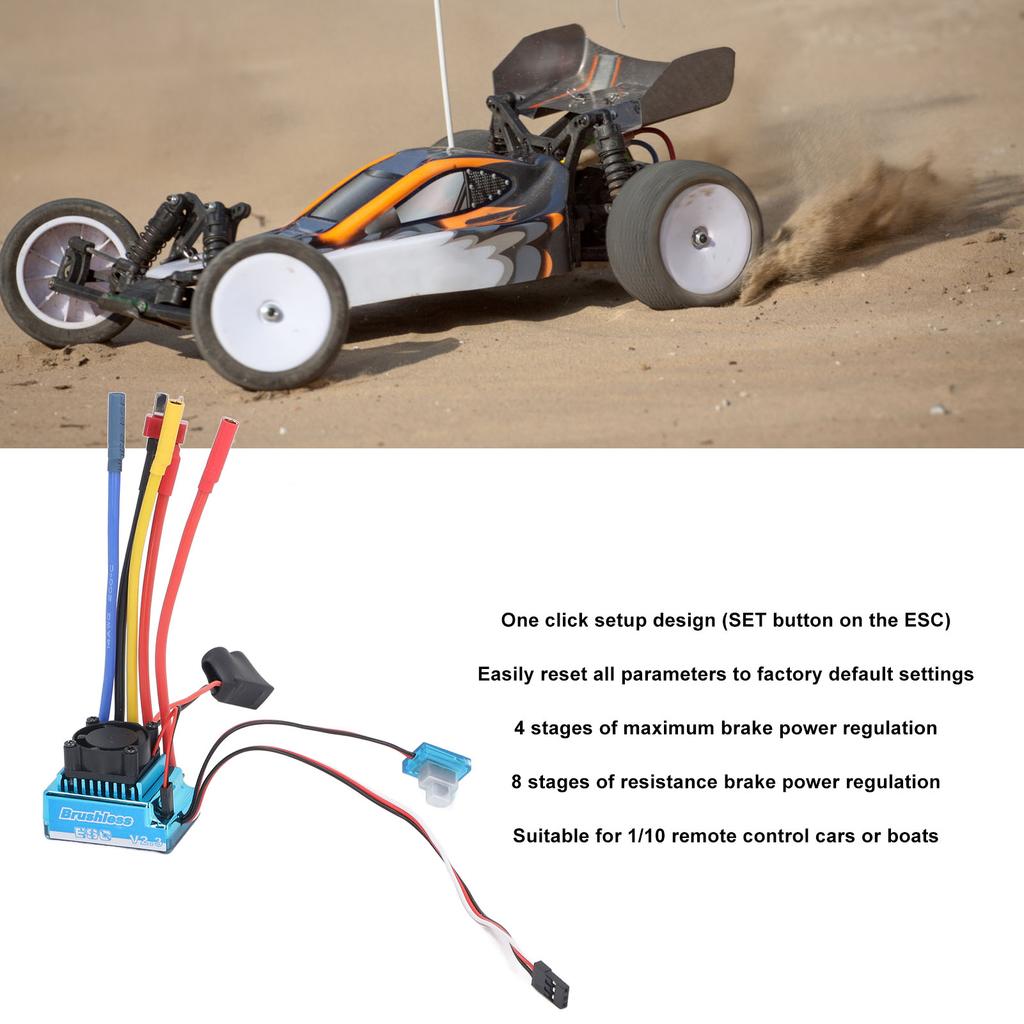 80A Brushless ESC Waterproof Brake Power Regulation Electronic Speed Controller for RC Car RC Boat