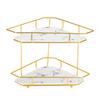 Double-Layer Storage Rack Jewelry Basket Decoration with Ceramic Panel Sundries Display Stand