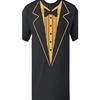 Men Funny Gentleman Fake Tuxedo Print Short Sleeve T Shirt