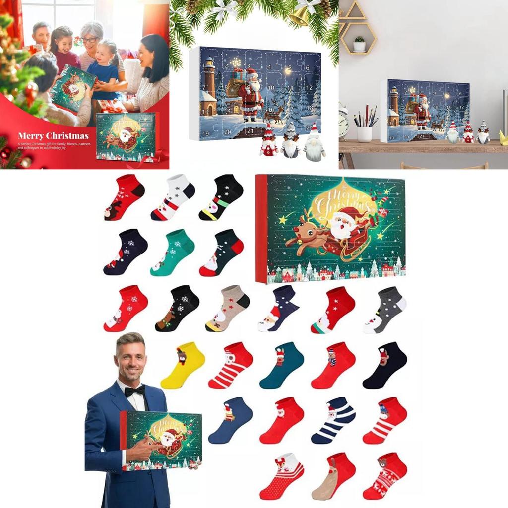 Adorable Christmas Gnome Countdown Advent Calendar Blind Box Toy Set For