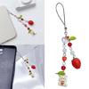 Stylish Phone Pendant Strawberry Rabbit Beaded Keychain Jewelry for Everyday Use