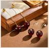 Sweet Cherry Earrings for Women, Stainlesss Steel Cherry Dangle Earring  Kpop Jewelry Trendy Accessories