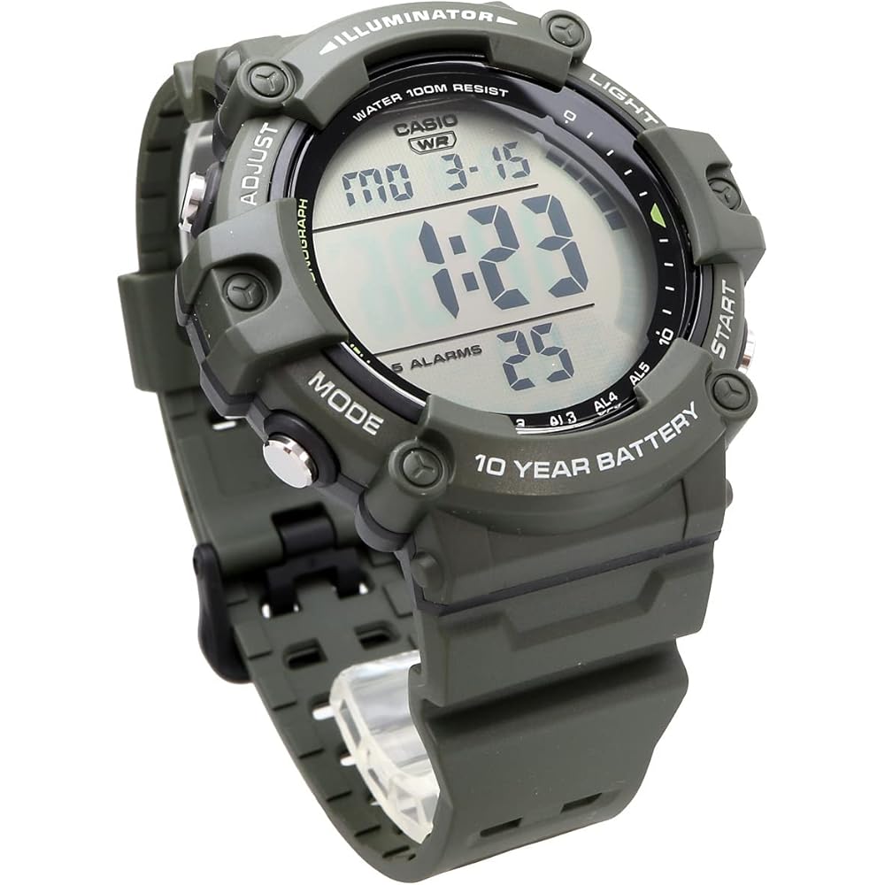 Casio AE-1500WHX-3AV Digital Watch Long Strap Military Green Men's Standard Model