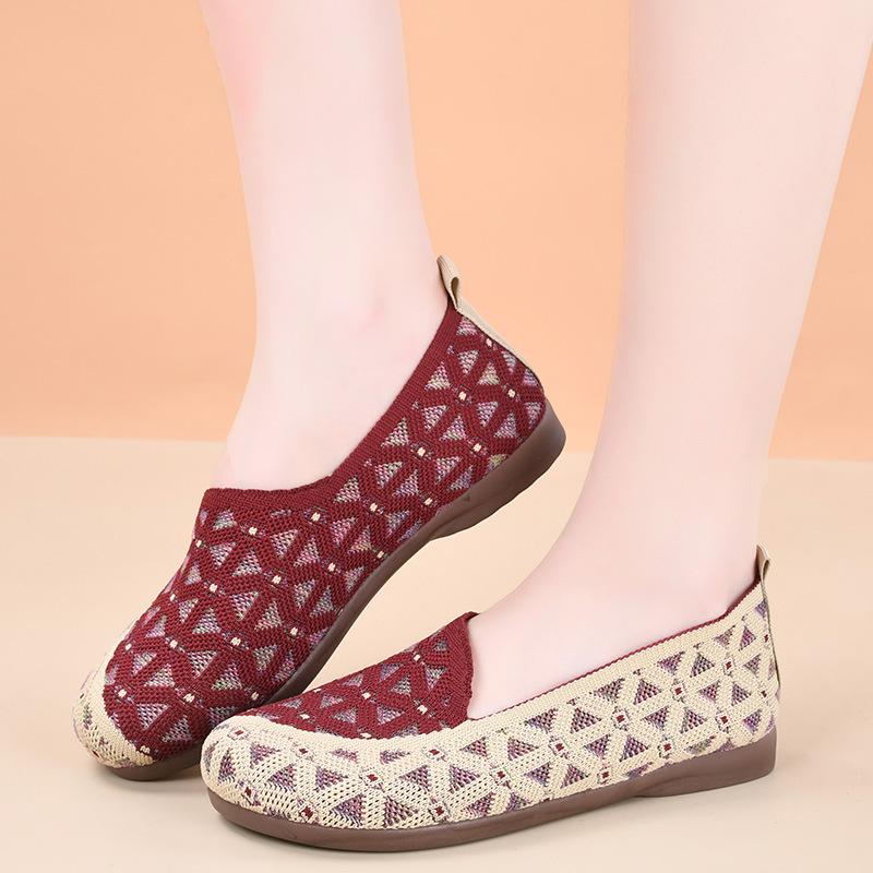 Spring and Autumn New Cloth Shoes Women's Shoes Flat Non-slip Casual Middle and Old Fashion Versatile Soft-soled Shoes