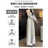 Gray knitted glutinous rice pants women's pants women's spring and autumn new high-waisted drape casual pants lazy narrow wide-leg pants