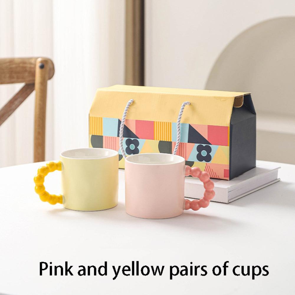 

Macaron Color-Blocking Ceramic Water Cup High Appearance Level Simple Matte Coffee Cups Practical Use Creative Design Milk Cup 50ml