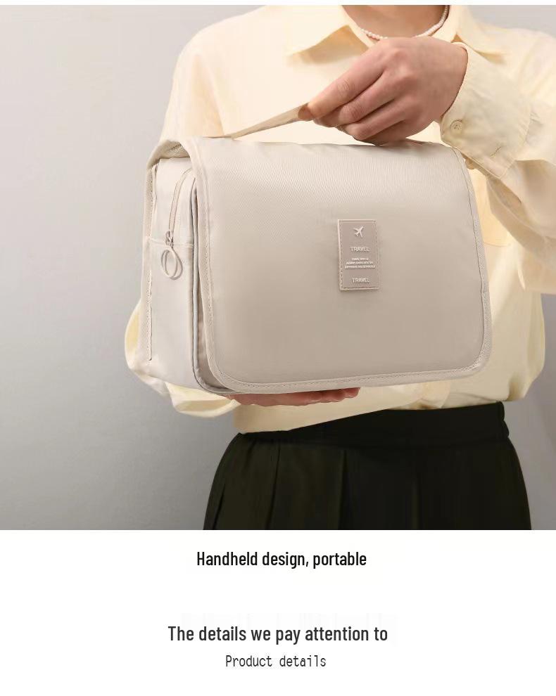 Foldable Hanging Toiletry Bag: Large Capacity Travel Makeup Organizer for Men & Women