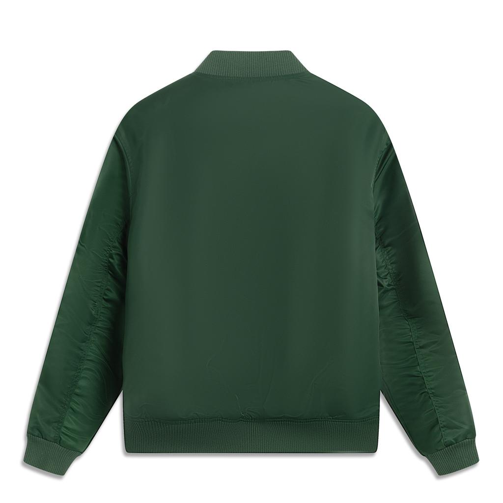 Li Ning Sports Lifestyle Series Loose Simple Printed Comfortable Casual Versatile Baseball Collar Cotton Jacket Unisex Jacket AJMV295-4