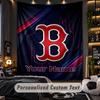 TapestryBoston Red Sox Custom Name Text Personalized Wall Hanging Tapestry Home Wall Decor