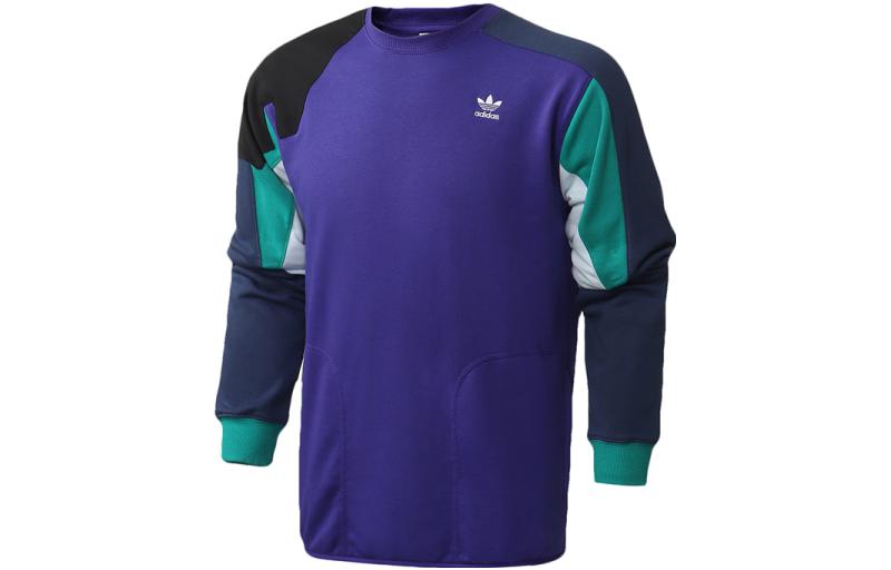 Adidas Originals Sweatshirts Men s Blue Crew Neck Moderate Regular FM3697 XL