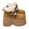 Premium fluffy plush warm cotton shoes winter new heightened thick-soled muffin short boots snow boots