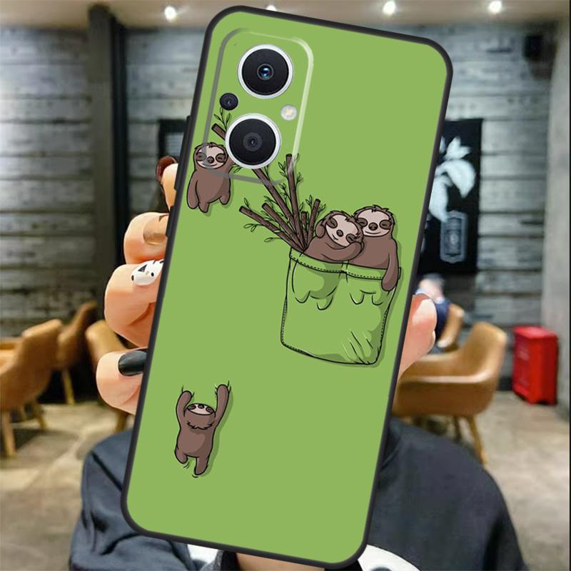 Funny Cute Sloths Case For OPPO Reno 8T 7 8 10 11 12 13 Pro 13F 12F OPPO Find X8 Pro X6 X3 X5 Lite Cover Coque