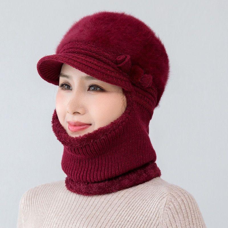 New Female Winter Hats Fur Lined Keep Warm Hats For Women Windproof Coldproof Thicken Balaclava Cap