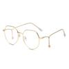 Diamond Star Pendant Anti-blue Light Flat Lens Glasses, Retro Polygonal Irregular Eyewear Frame