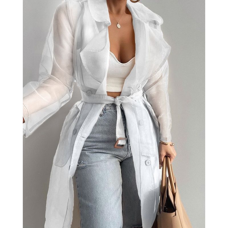 Solid Loose and Thin Shirt Jacket for Women Loose Thin Shirt Coat
