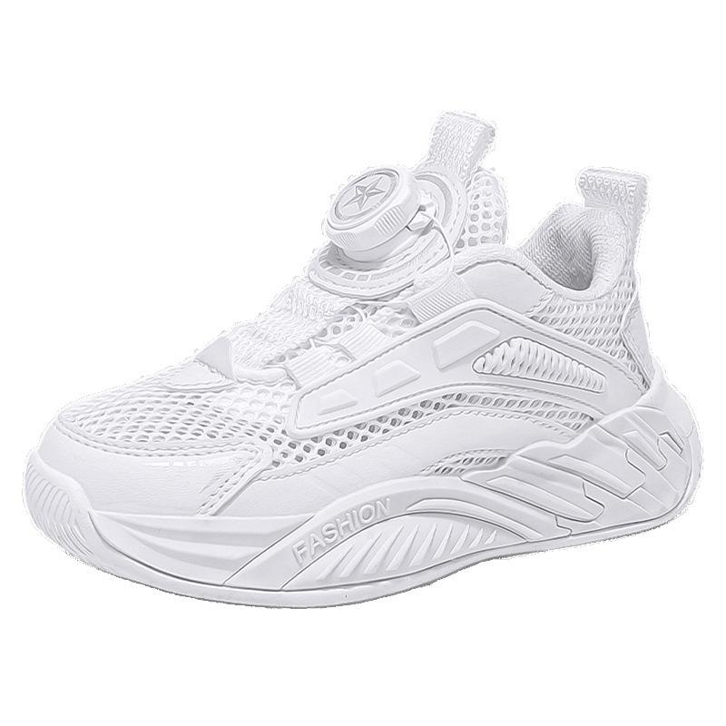 Boys Shoes Little White Shoes Mesh Breathable Summer 2025 New Children's Sports Dad Mesh Shoes Middle School Children and Primary School Students