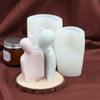 Simple Style Art Family Candle Mould Home Decoration Father Mother Children Wax Plaster Statue Making Tool Silicone Mold