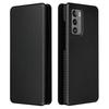 Dla LG Wing 5G Etui z Teksturą Włókna Węglowego, Poziome Flip, TPU + PC + Skóra PU z Miejscem na Karty