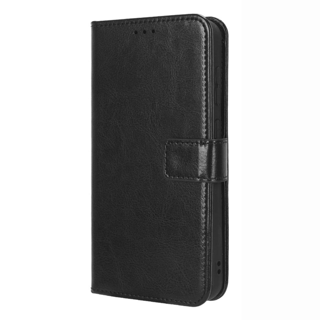 Phone Cover for Samsung Galaxy S23+ PU Leather Crazy Horse Texture Wallet Stand Phone Case with Strap