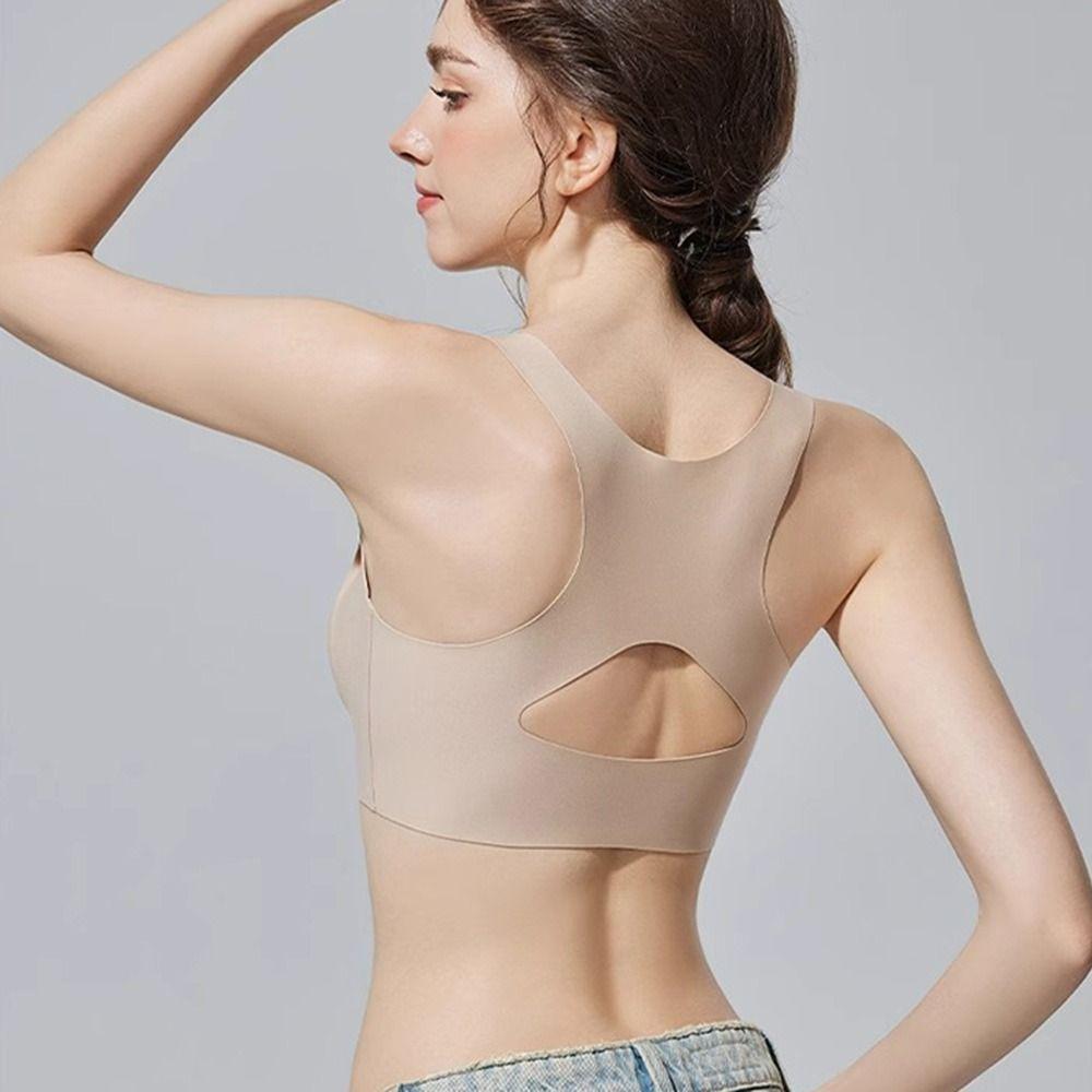 2 In 1 Posture Corrector Bra Shockproof Adjustable Front Closure Bra Full Cup Breathable Anti-Sagging Brassiere Daily Wear