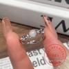 925 Sterling Silver Jewelry Geometric Irregular Jade Finger Rings for Women Luxury Wedding Party Jewelry for Girls Friend Gift