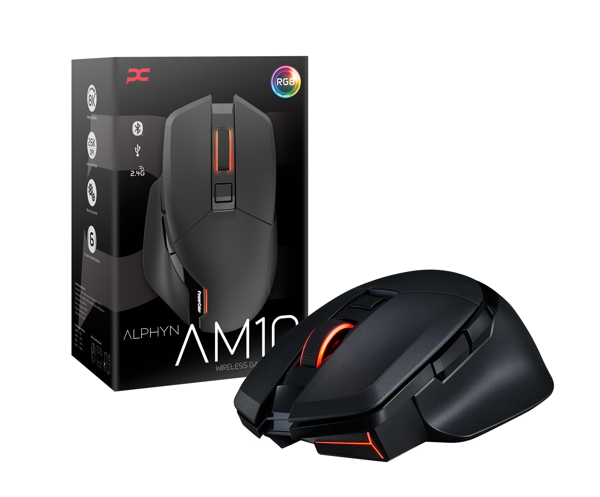 

PowerColor ALPHYN AM10 Wireless Gaming Mouse, Black
