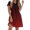 Women's Fashion Casual Short-sleeved V-neck Gradual Print Home Holiday Casual Dress