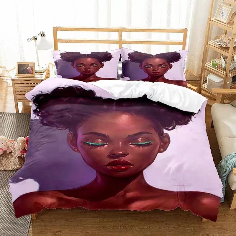 Kit de Impresión Temática Navideña Siendo Colocado En Un Juego de Fundas de Almohada Juego de Cama de Calavera Negra Oscura de Culpa Juego de Tres Piezas