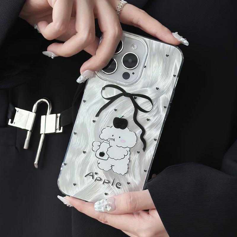 Zhitai Transparent iPhone Case for 12/13/14/15Pro/16, Fits Apple 15Promax, Feather Yarn Design