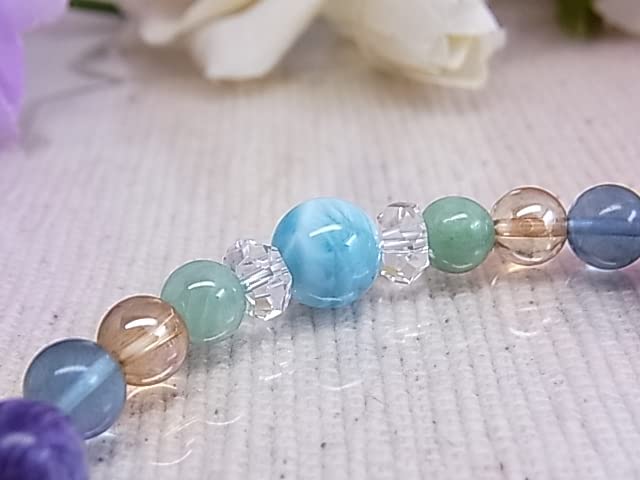 Larimar Charoite Burmese Jade Healing Adult Chic Power Stone Natural Stone Bracelet 65 D54 [LARIMARMJ]